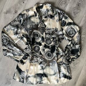 Vintage 90s Chagall floral Button-up‎ Shirt Plus size US 14